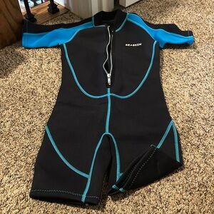 Boys Seaskin black/blue wetsuit